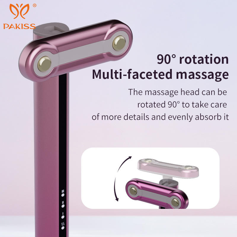 Pakiss EMS Microcurrent Eye Massager Wand with 43℃ Warm Compress &amp; Red Light Therapy, Heated Vibration Device for Dark Circles