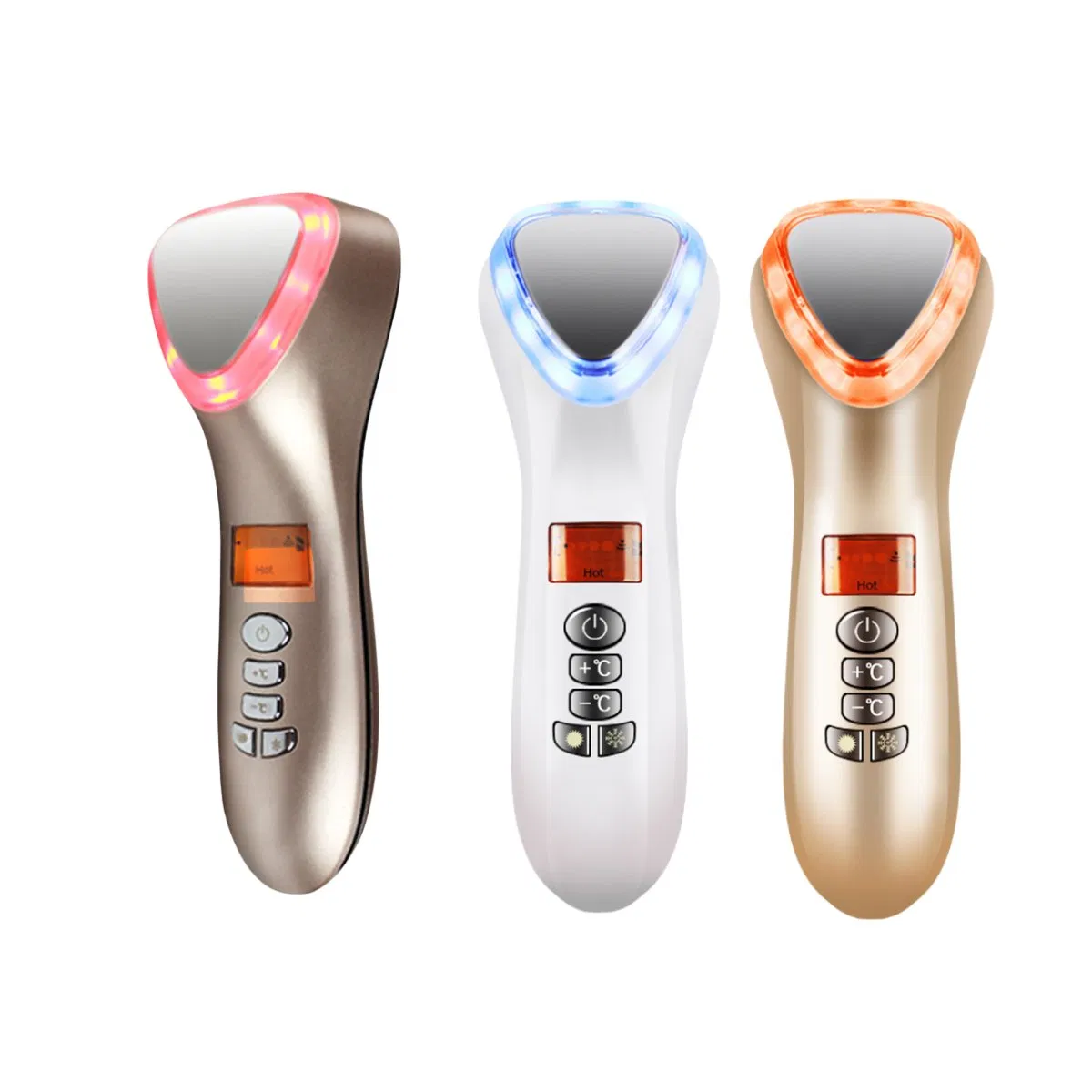 Red Blue Light Therapy Skin Hot and Cold Facial Massager