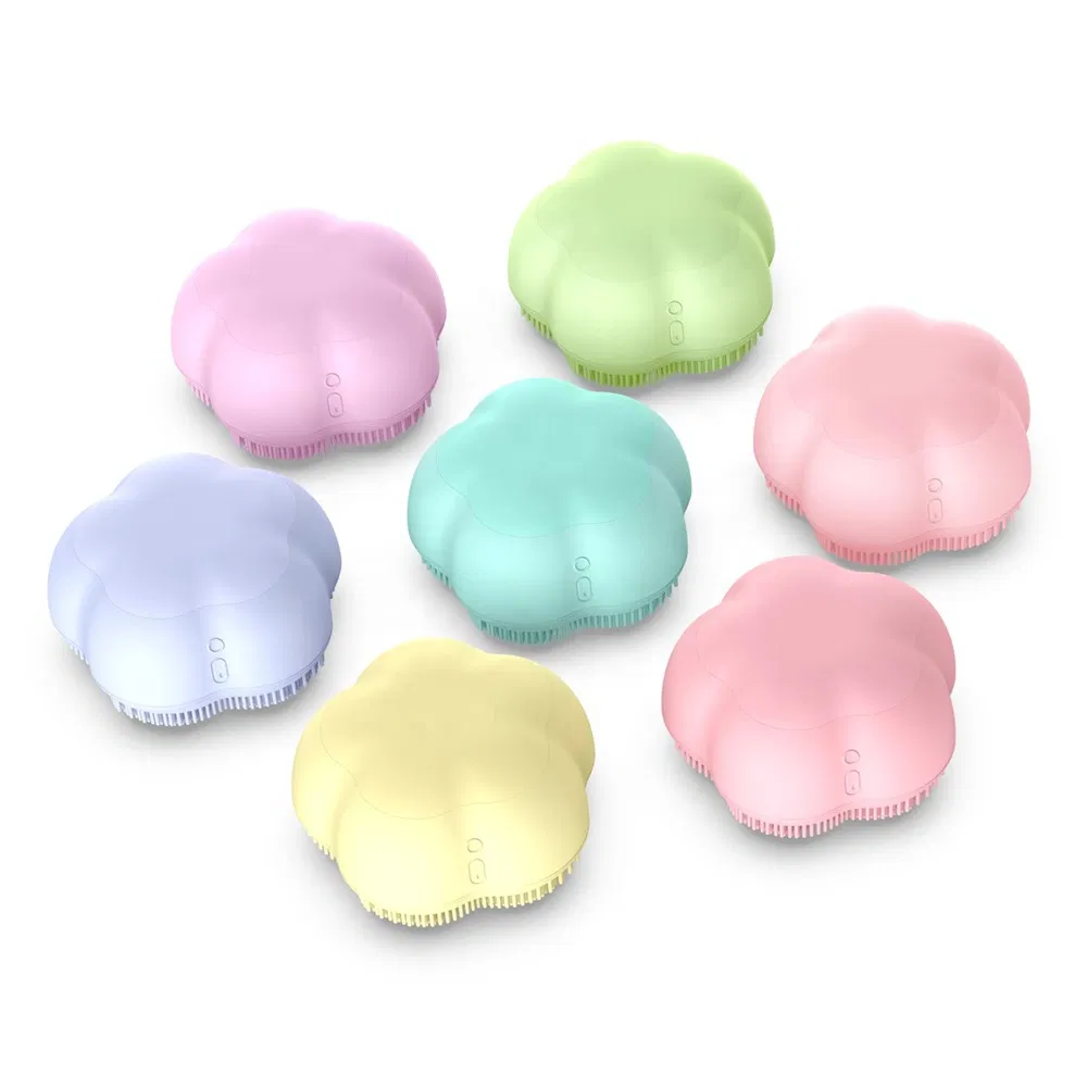 Electric Sonic Facial Cleansing Brush Heated Silicone Face Cleaner Magnetic Facial Cleanser with CE