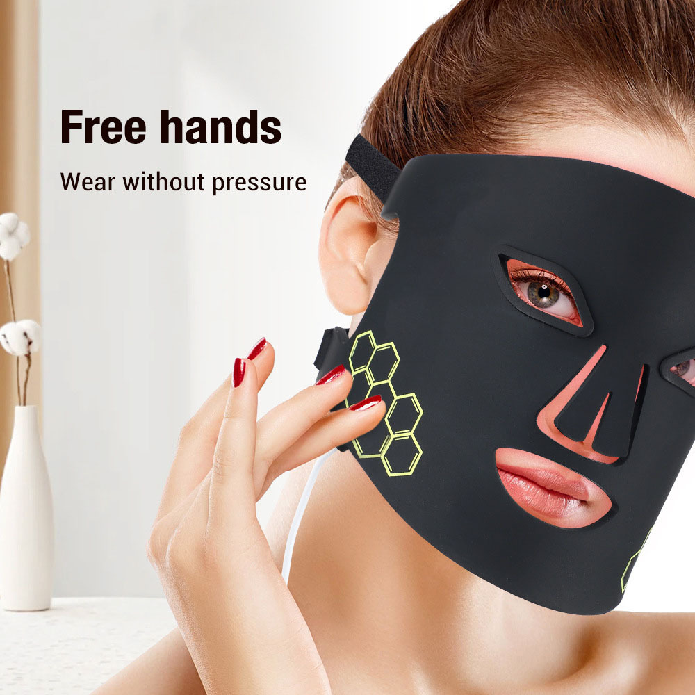 Silicone Facial Infrared Red Light Therapy Mask for Face Neck Skin Care with LED Light Therapy Masks