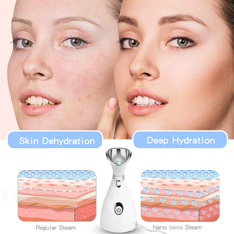 Promotion Steam Inhaler Sauna Stand Lamp Spa Streamer Face Black Professional Portable Nano Ionic Vapor Steamer Facial