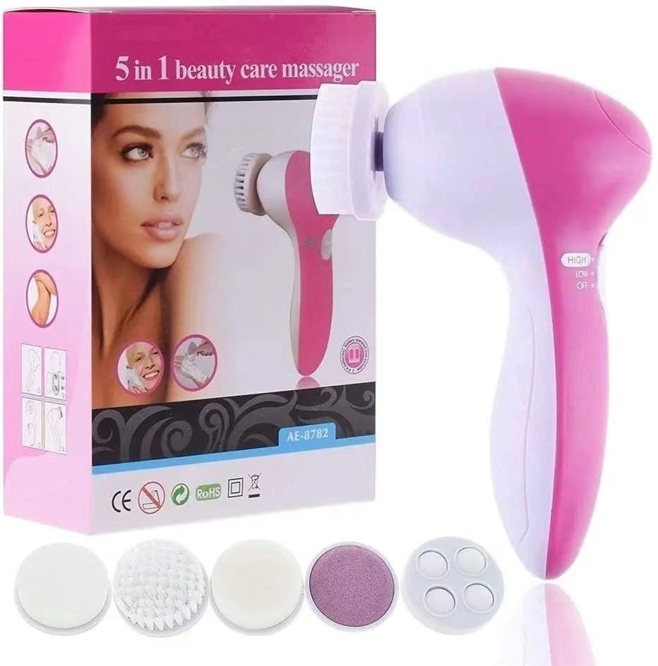 Portable Electric 5in1 Scrub Deep Pore Cleaner Facial Cleansing Brush