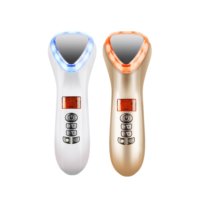 Red Blue Light Therapy Skin Hot and Cold Facial Massager