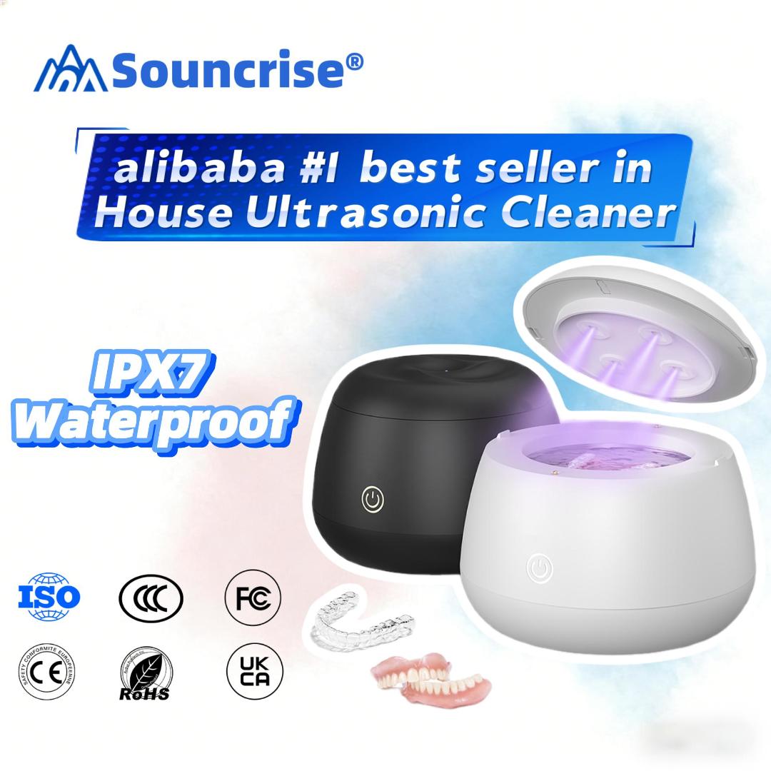 OEM IPX7 Waterproof Ultrasonic UV Dental Cleaner With 200ml Stainless Tank Household Dental Pod Ultrasonic Cleaner for Aligner