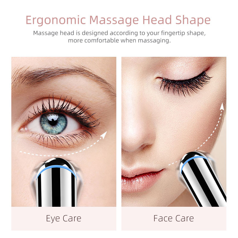 Portable Face Pen Handheld Beauty Device Mini Electric Ion Eye Massager Rechargeable Anti-Puffiness Hot and Cold Facial Massager