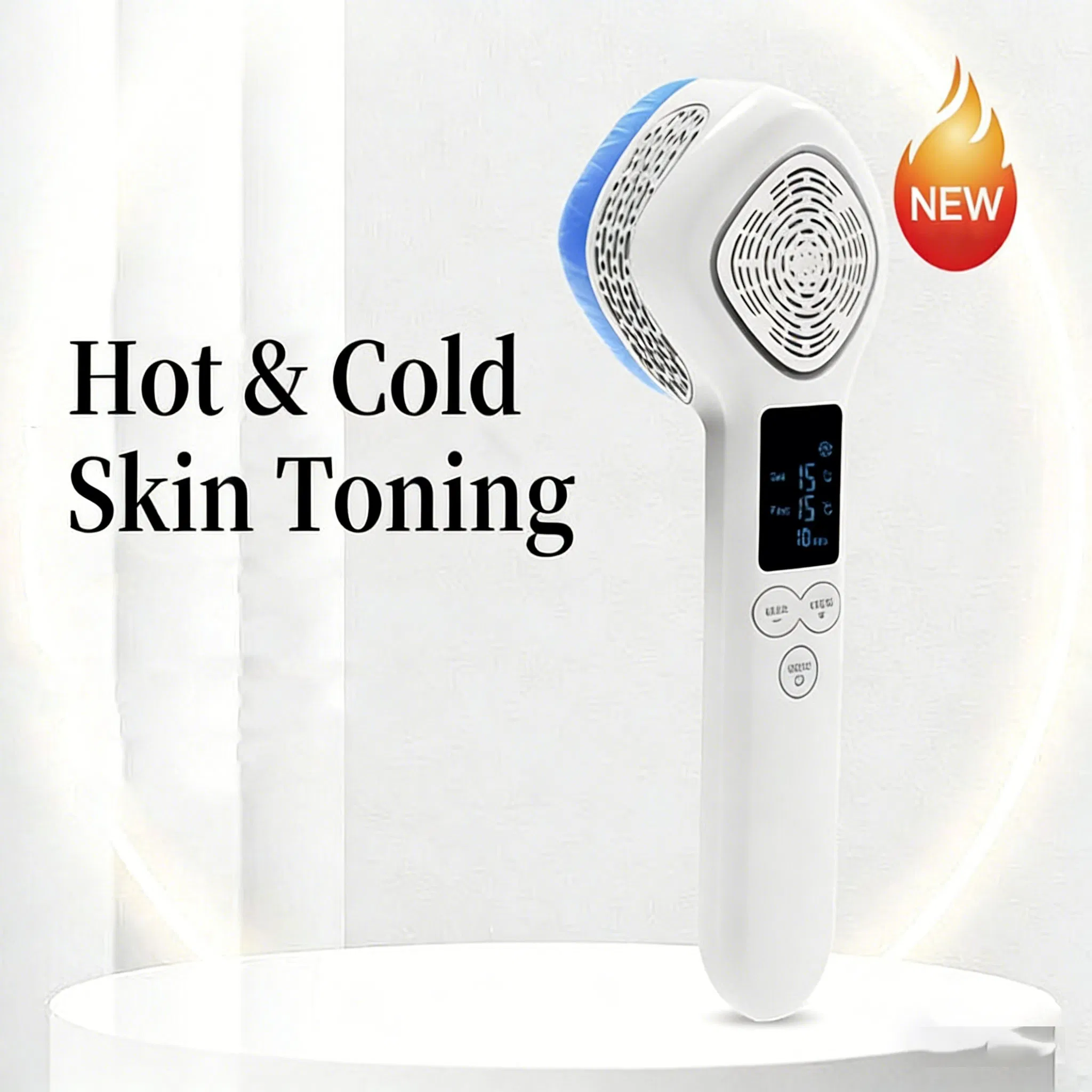 Handheld Rechargeable Facial Massager with Hot and Cold Infusion Function