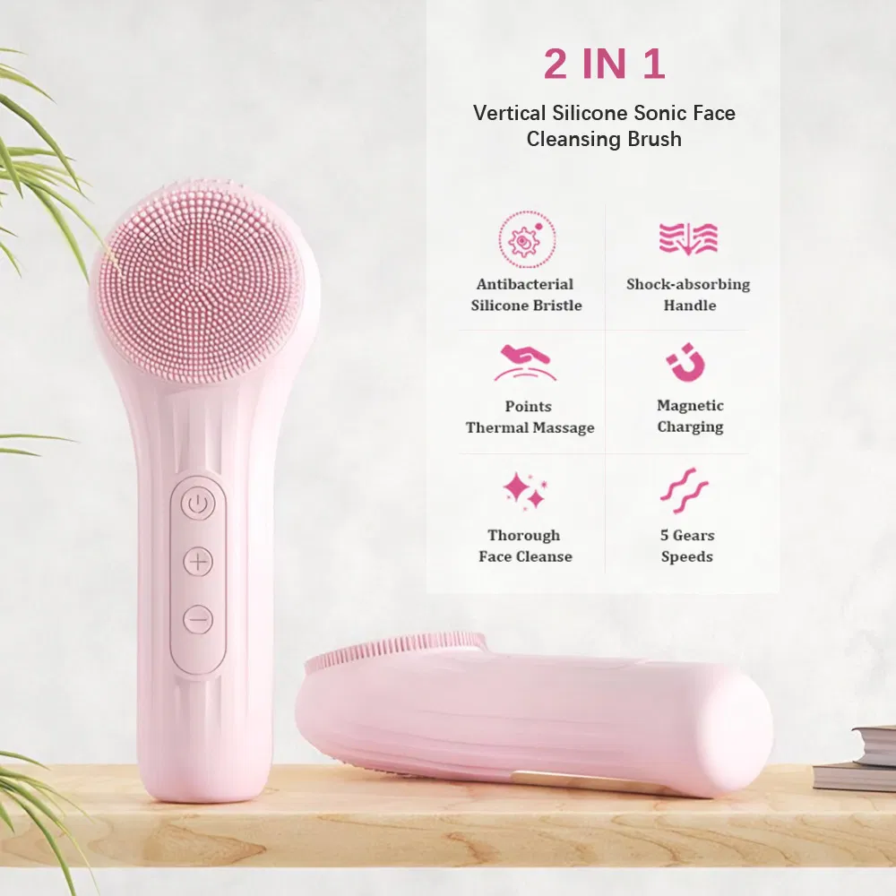 Vibrating Beauty Face Cleaner Tool Electric Skin Care Deep Cleaning Scrubber Silicone Facial Sonic Cleansing Brush