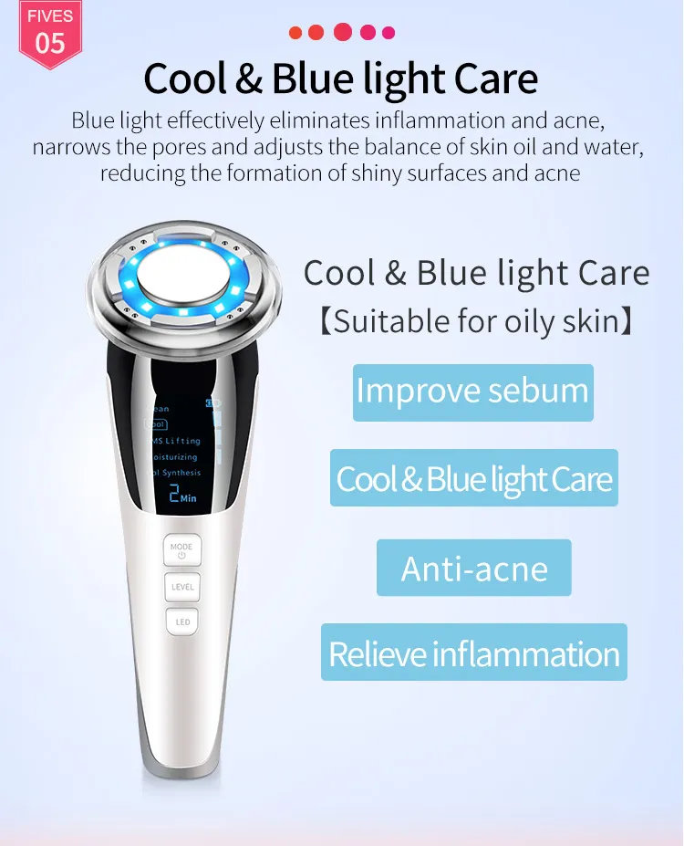 Hot and Cold Face Lifting Beauty Device Skin Tightening Facial Massager