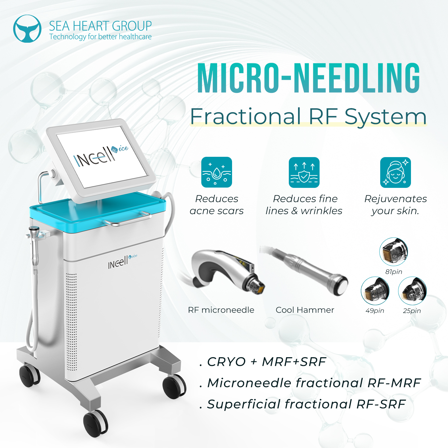 Most Popular RF Microneedle Machine for Face &amp; Body Skin Tightening with 2 Handles US Plug Compatible
