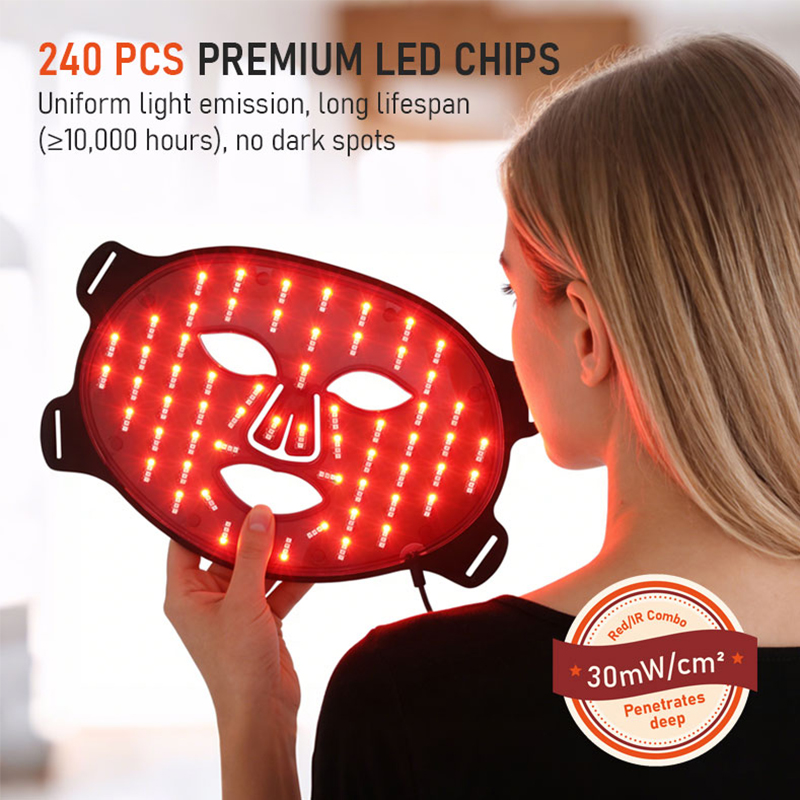 Portable Home Use LED Light Therapy Mask with 630nm Red Light 850nm Infrared Light for Acne Removal &amp; Wrinkle Reduction