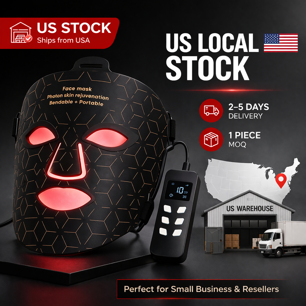 Sunsred Red Light Therapy Mask 4 Modes Wireless LED 3000mAh Rechargeable Timer Controlled 850nm/660nm Infrared LED Facial