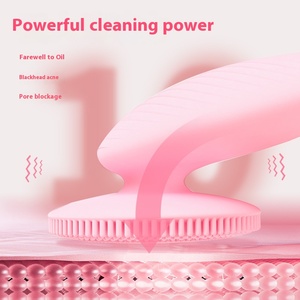 Customized Ultrasonic Vibration Facial Cleanser Multifunctional Electric Silicone Artifact LED Cleaning Face Cleaning Brush