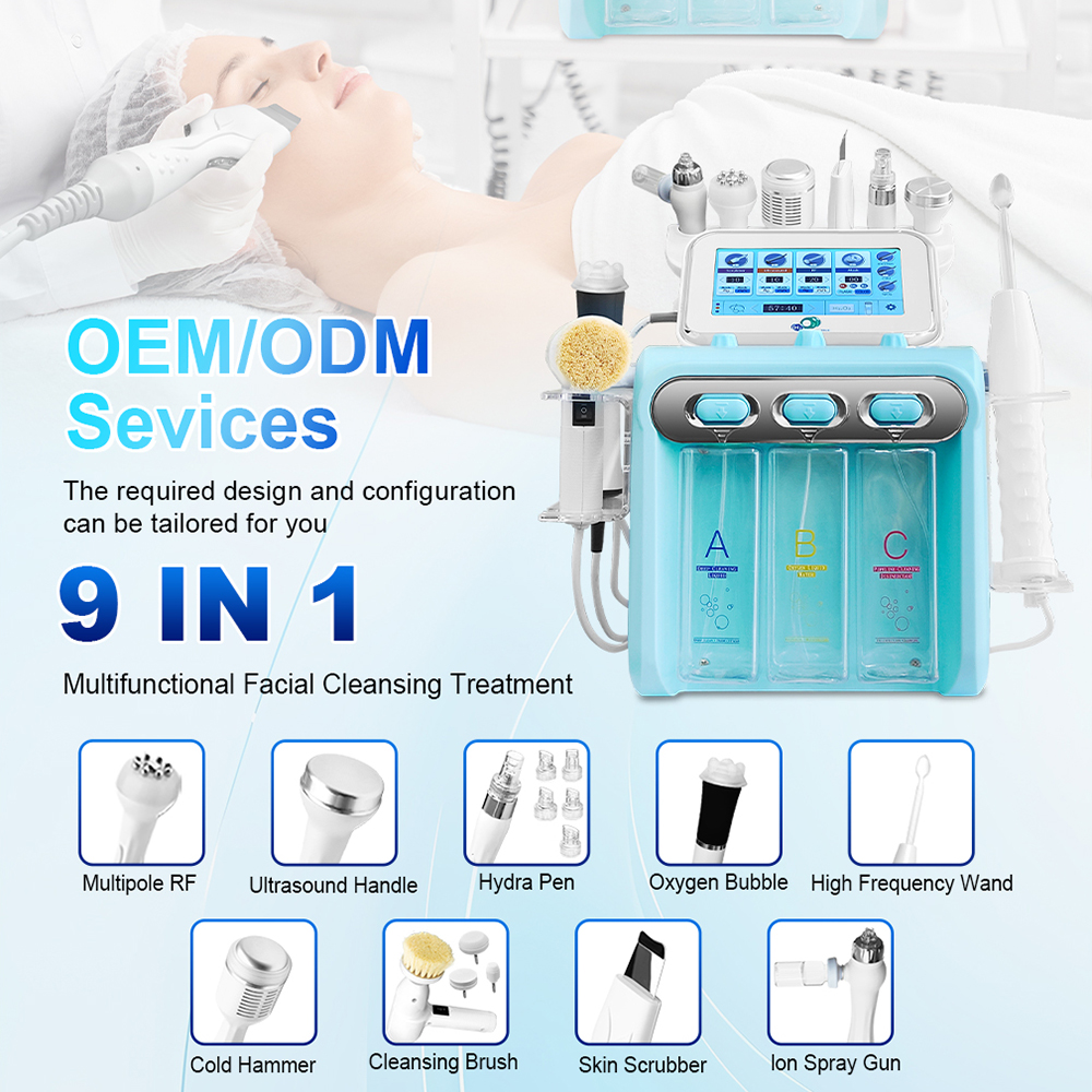 Professional Hydra Dermabrasion Hidra 10 In 1 Vacuum Suction Facial Beauty Equipment Aqua Hydro H2O2 Facial Skin Care Machine