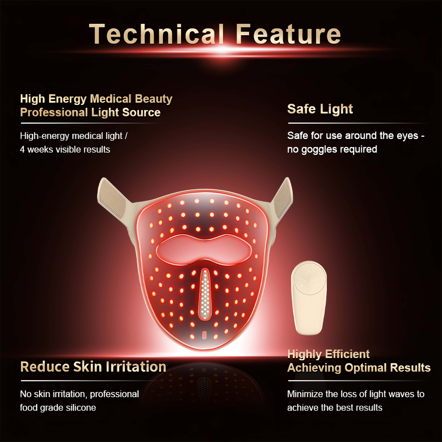 Portable 105mw Soft Silicone LED Laser Face Mask Handheld EU/US Plug 460 660 850 1064nm Red Light Skin Care 1440mAh Battery