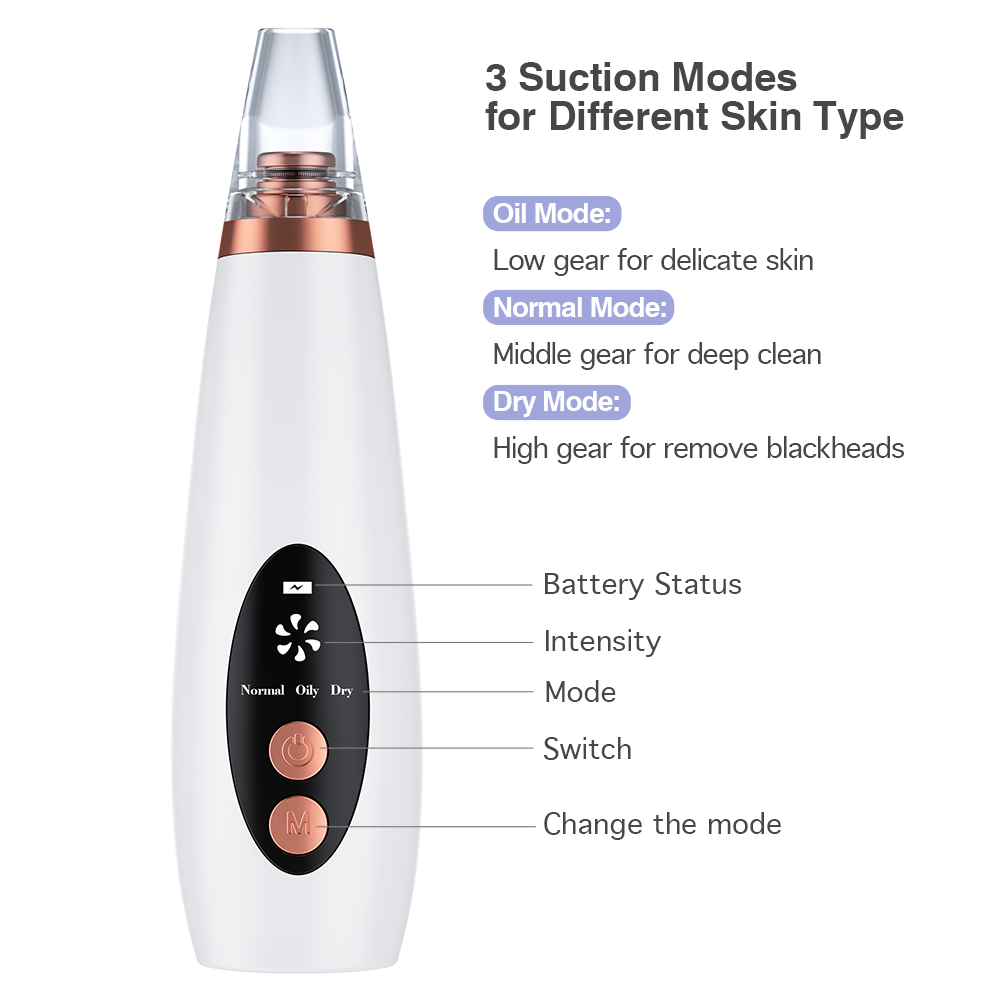 6 Heads Skin Care Electric Suction Blackhead Remover Extraction Vacuum Blackhead Remover Pore Vacuum Cleaner