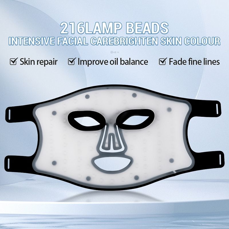 Silicone Facial Infrared Red Light Therapy Mask for Face Neck Skin Care with LED Light Therapy Masks
