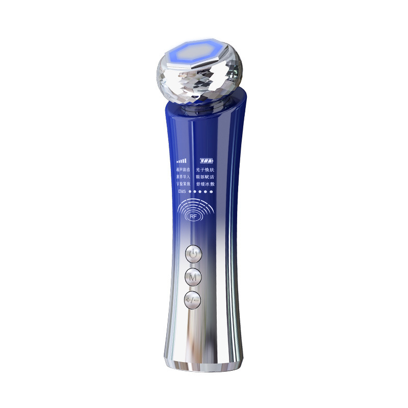 Home Use RF Radio Frequency Beauty Instrument EMS Face Lifting Import &amp; Export Device Hot &amp; Cold Facial Tightening Massager