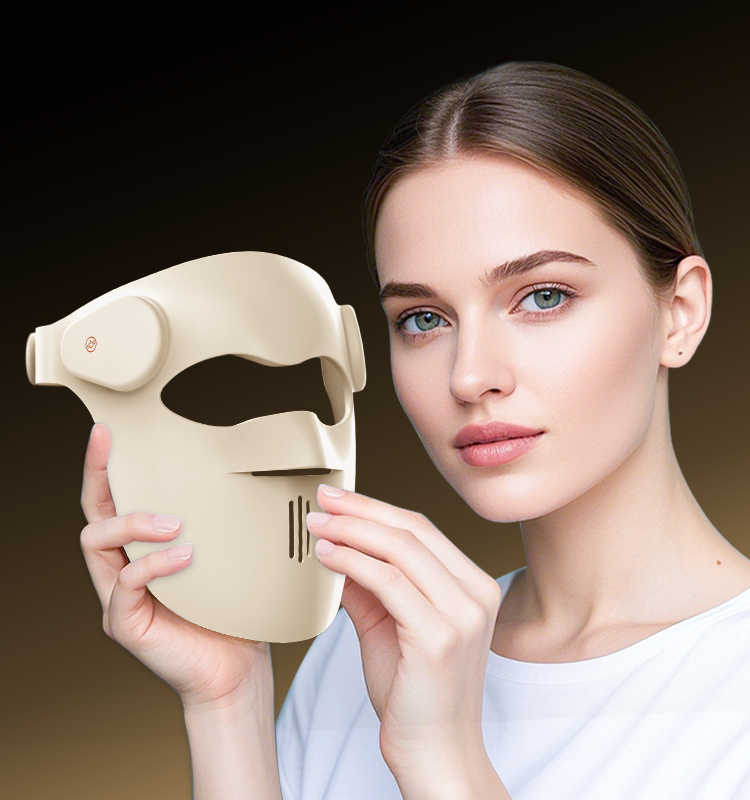2025 Custom 7 Color LED Face Mask 630nm 850nm Infrared Red Light Therapy Facial Beauty Mask Hollow Silicone OEM