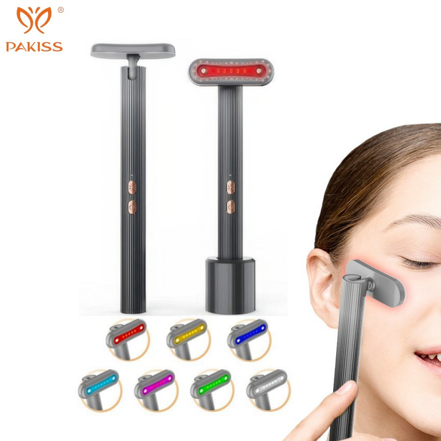 Pakiss OEM/ODM Support 7 Color LED + EMS Microcurrent Eye Beauty Device, Reduce Dark Circles Eye Bags Wrinkles