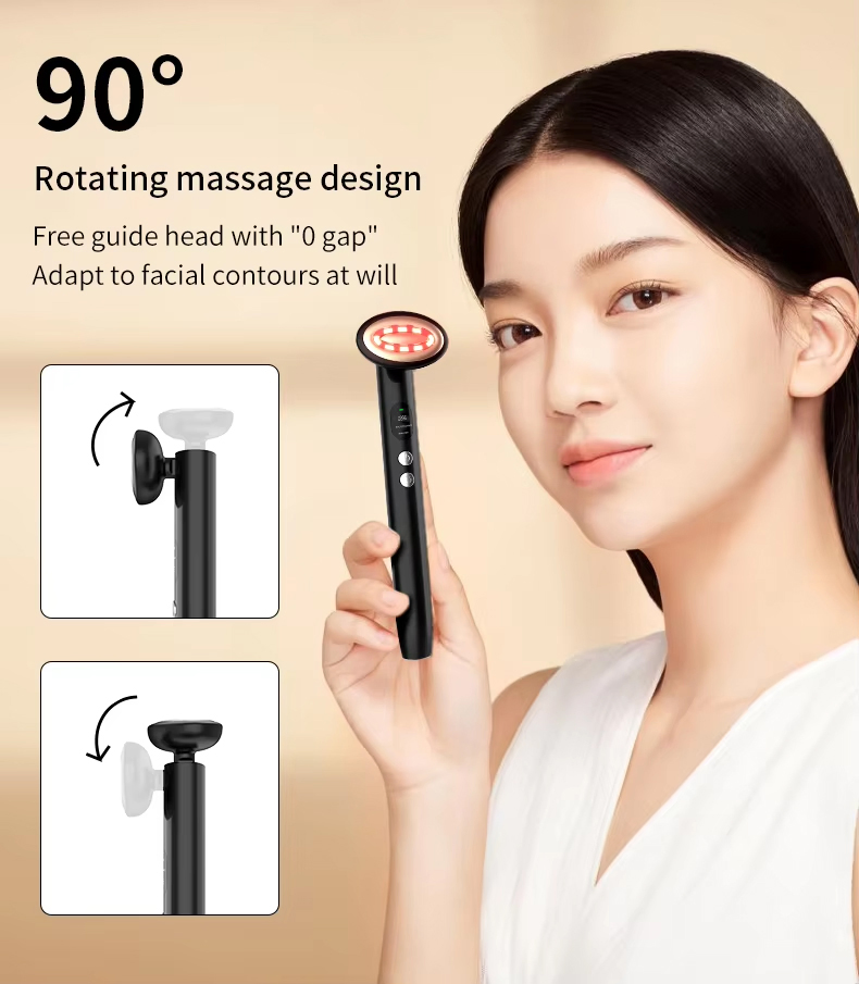 Pakiss 9 Color LED Wavelengths Beauty Stick with EMS and Vibration, Eye Massager Wand