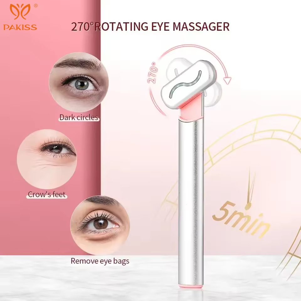 Pakiss Eye Care Instrument Microcurrent + Warm Compress + Red Light + High Frequency Vibration for Refreshing Eye Contour
