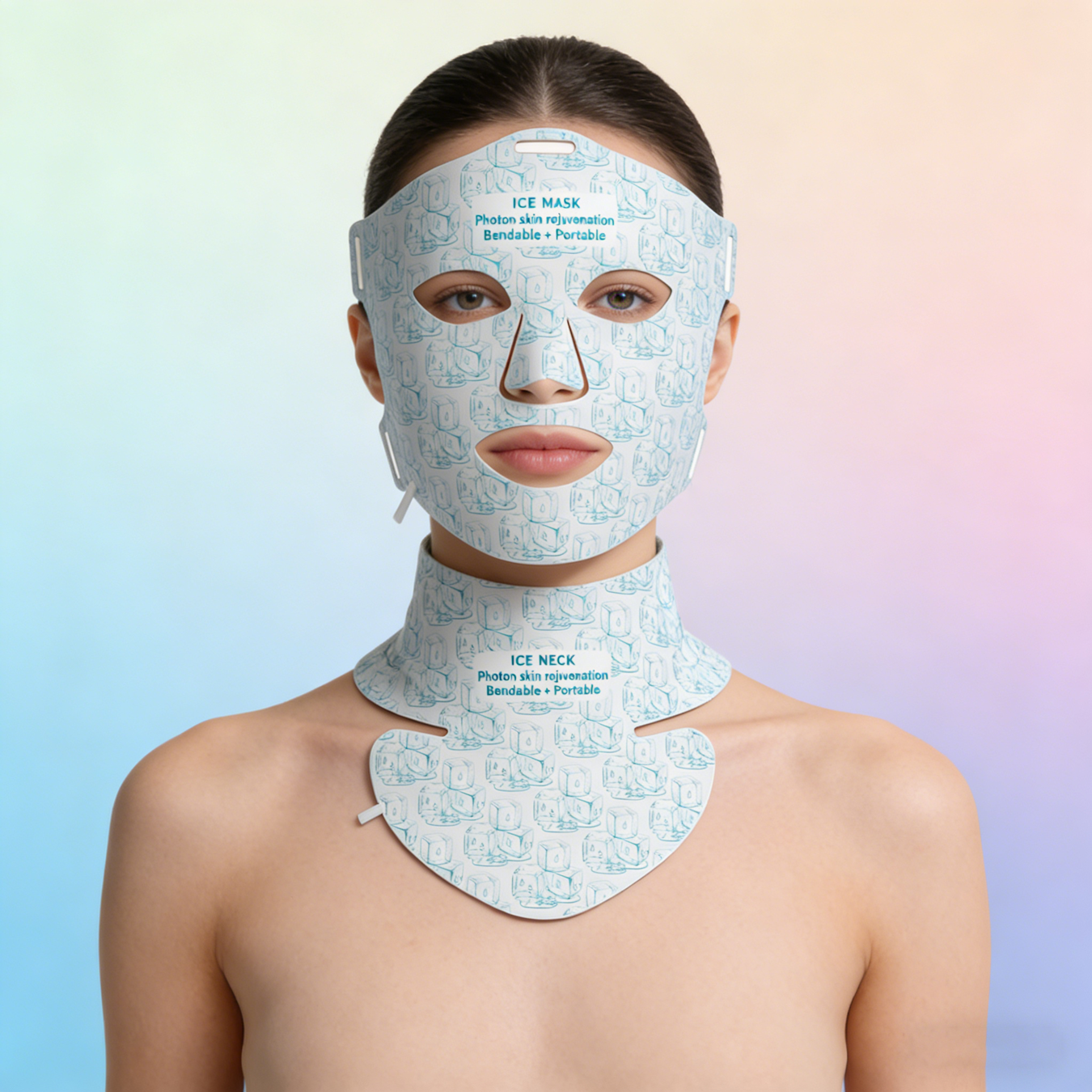 OEM Custom LED Ice Facial Mask Medical Grade Silicone Cooling Therapy for Beauty Wholesale Skin Care Tool