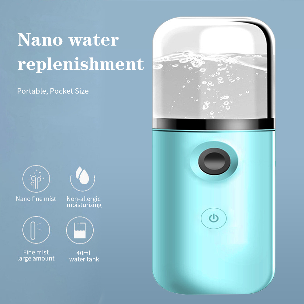 Nano Spray Mist Bottle Face Mist for Skin Gun Water Replenishing Instrument Mini Mulut Hand Held Sanitizer Nano Spray Usb Ionic