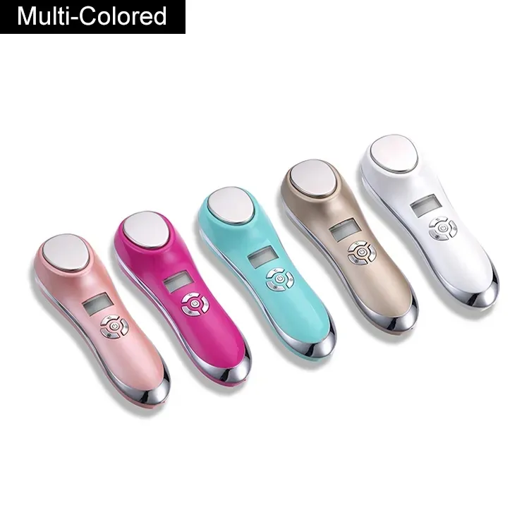 Facial Hot Warm Moisturizing Tighten Skin Shrink Pore Massage LCD Screen Anti Aging Wrinkle Hot Cold Sonic Vibrating Massager