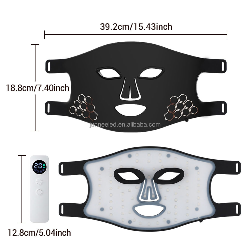 Junneeled Factory Price Silicone Red Light Therapy Mask with 460nm 660nm 850nm for 3 Colors Mask