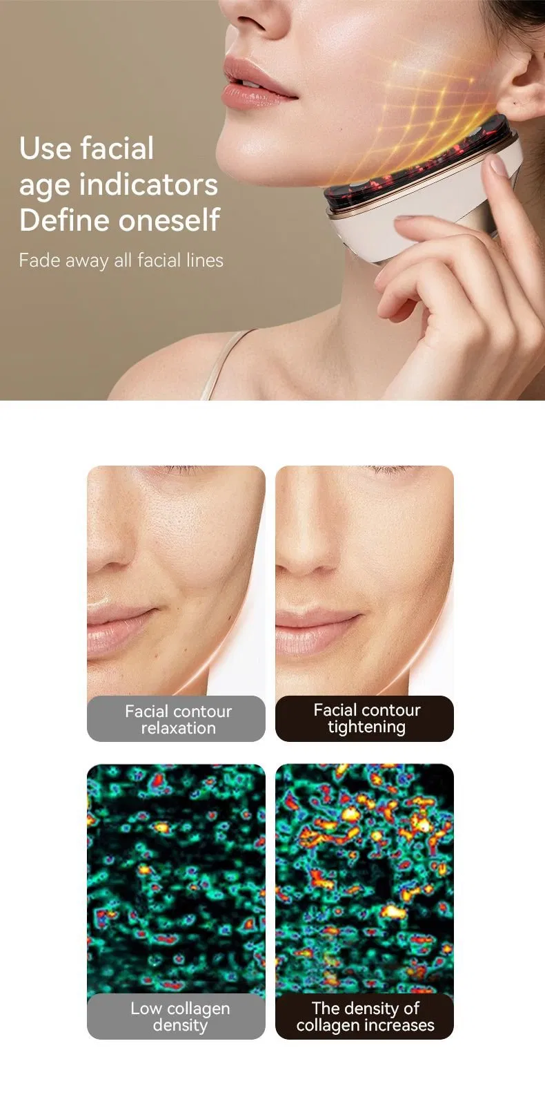 Smart EMS Facial Massager with Multiple Modes for Home Use