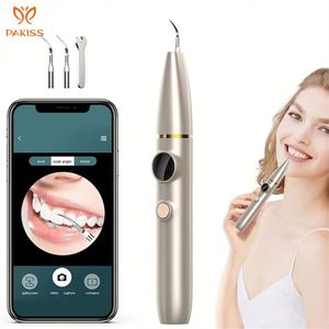 PAKISS Smart Portable Cordless Plastic Ultrasonic Tooth Cleaner Visible Sonic Dental Scaler Tartar Multi-Purpose Teeth Whitening
