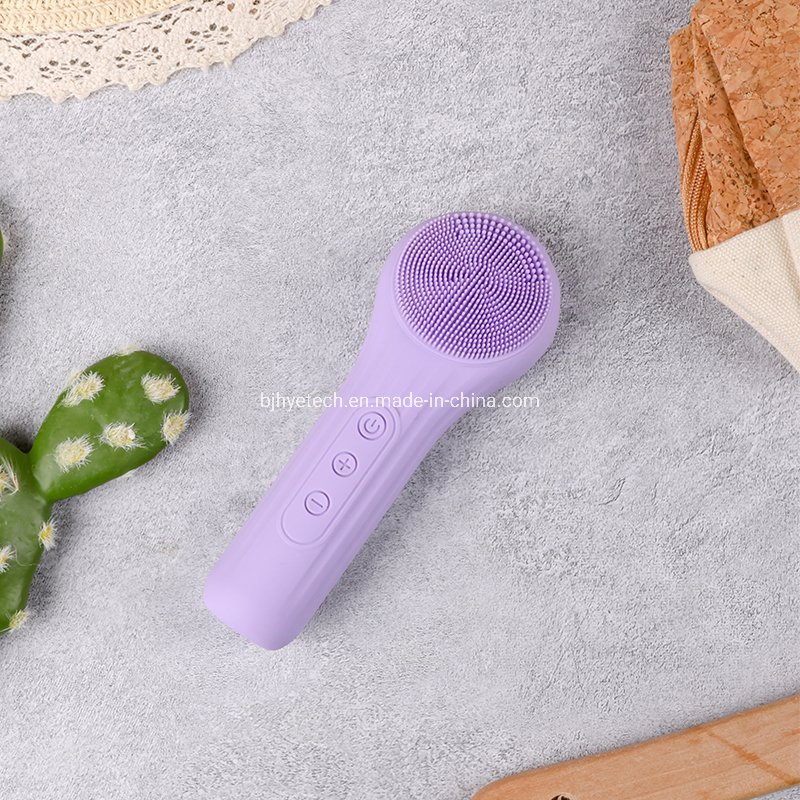 Portable Waterproof Facial Cleansing Sonic Massager Cleaner Brush Silicone Electric Face Waterproof Ipx7 High Power
