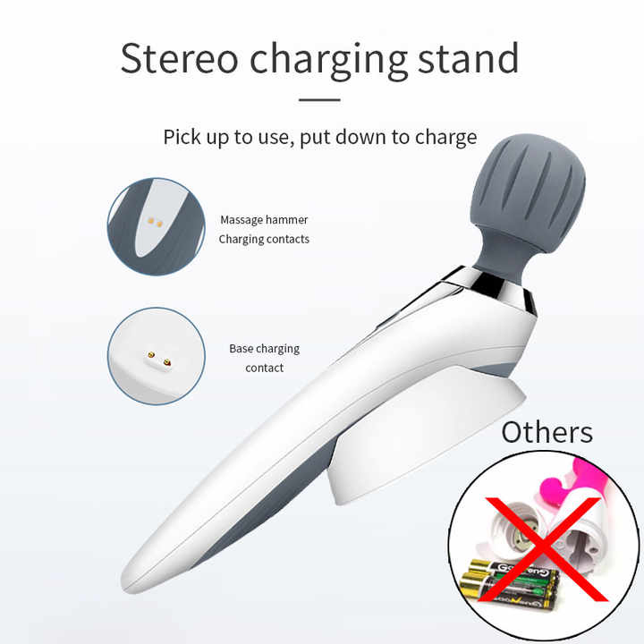 Mini Massage Hammer Stick Handheld Vibrator Body Massager Wand with Attachments for Men and Women