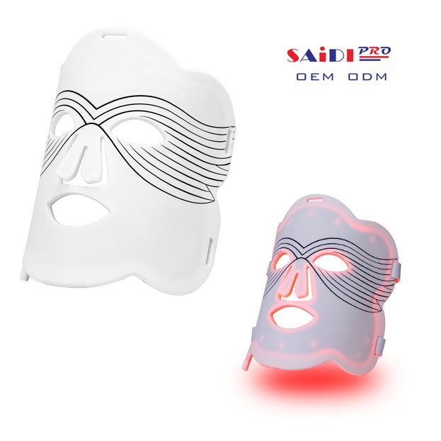 Saidi FM80 Handheld Face Mask for Home Skin Care 630nm 830nm Red Light LED Photon Therapy Silicone Rubber with US Plug