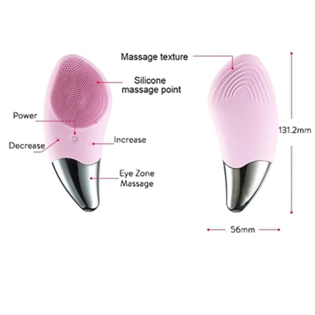 Mini Waterproof Portable Electric Silicone Exfoliator Facial Cleansing Brush