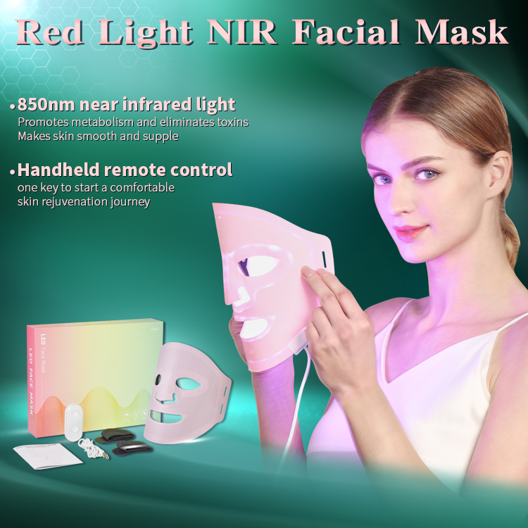 Face Care Portable Rechargeable Beauty LED Infrared Light Mask 660nm 850nm Customize Colors Facial Red Light Therapy Mask
