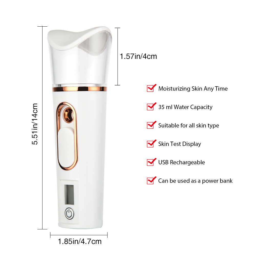 Skin Analysis Nano Spray Beauty Steamer Facial Cool Mist Nano Facial Mister Water Replenishment Instrument