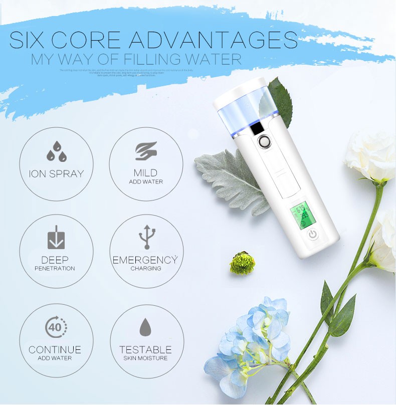 2 in 1 Portable Mini Facial Steamer Skin Test Nano Mister 25ml Spray Face Mist Sprayer Deep Hydrating Usb Nano Mist Sprayer
