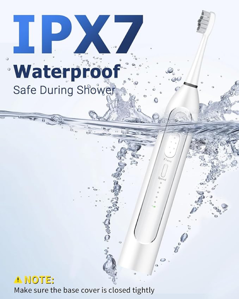3 in 1 Ultrasonic Toothbrush &amp; Oral Irrigator Tooth Cleaner with 3 Working Modes: Brushing &amp; Flossing &amp; Both IPX7 Waterproof
