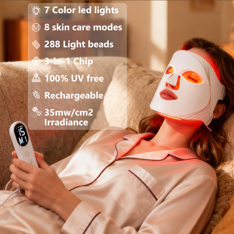 Led Light Facial Beauty Mask Full Face Skin Care Light Therapy Led Facial Masks Medical Grade Face Led Red Light Therapy Mask