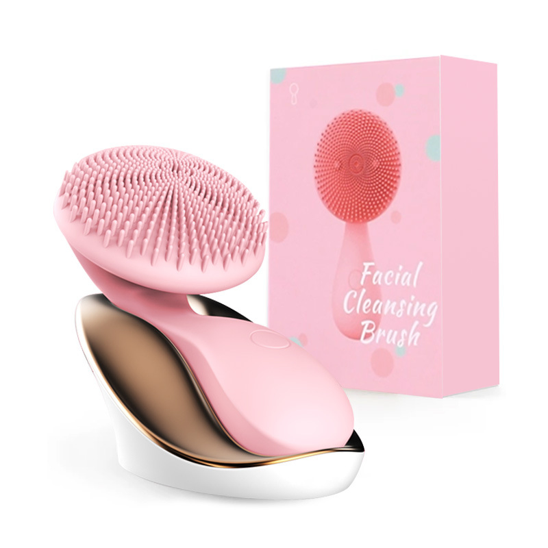 Electric Rechargeable Waterproof Ipx7 Silicone Facial Cleansing Brush with Magnetic Charging Base for Deep Cleaning
