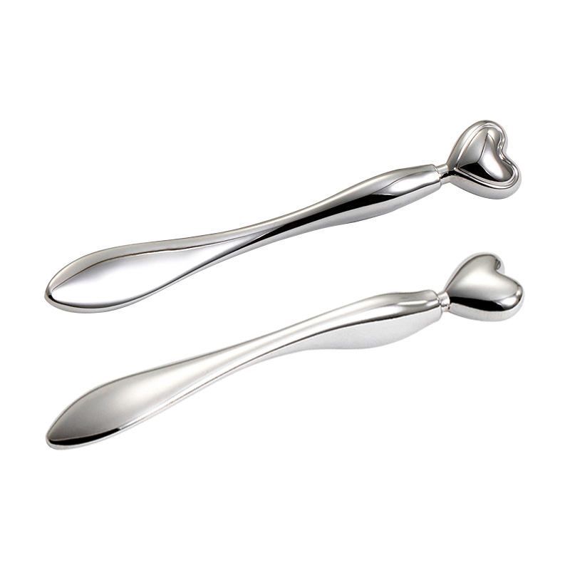 Hot-Sell Metal Heart-Shaped Roller-Ball Eye Cream Applicator &amp; Massage Wand