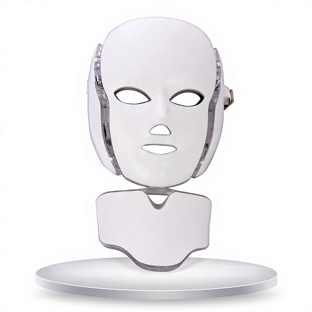 LED Face Infrared Red Light Therapy Mask with Neck Part for Facial Skin Rejuvenation Wrinkle Removal Device