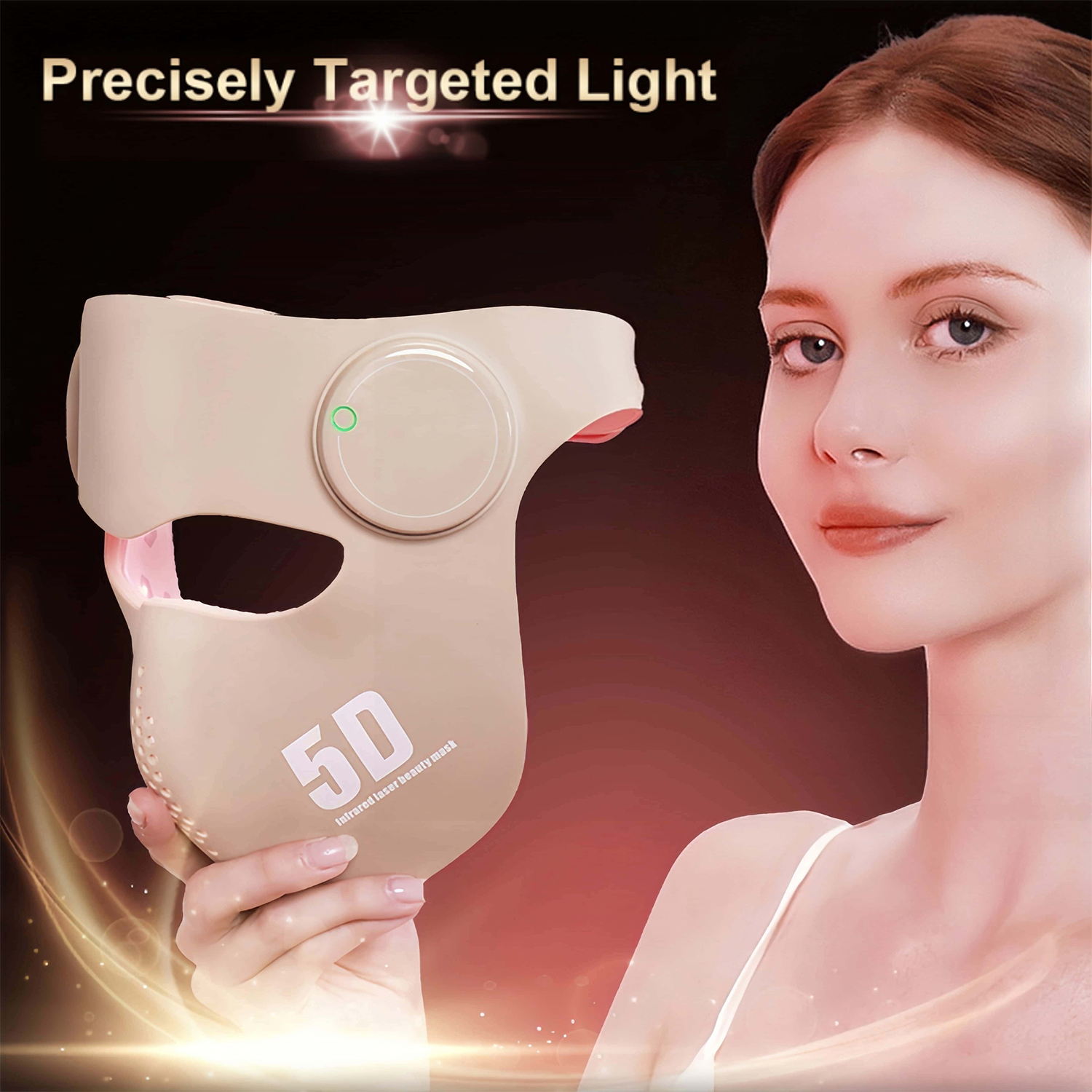 Portable 105mw Soft Silicone LED Laser Face Mask Handheld EU/US Plug 460 660 850 1064nm Red Light Skin Care 1440mAh Battery