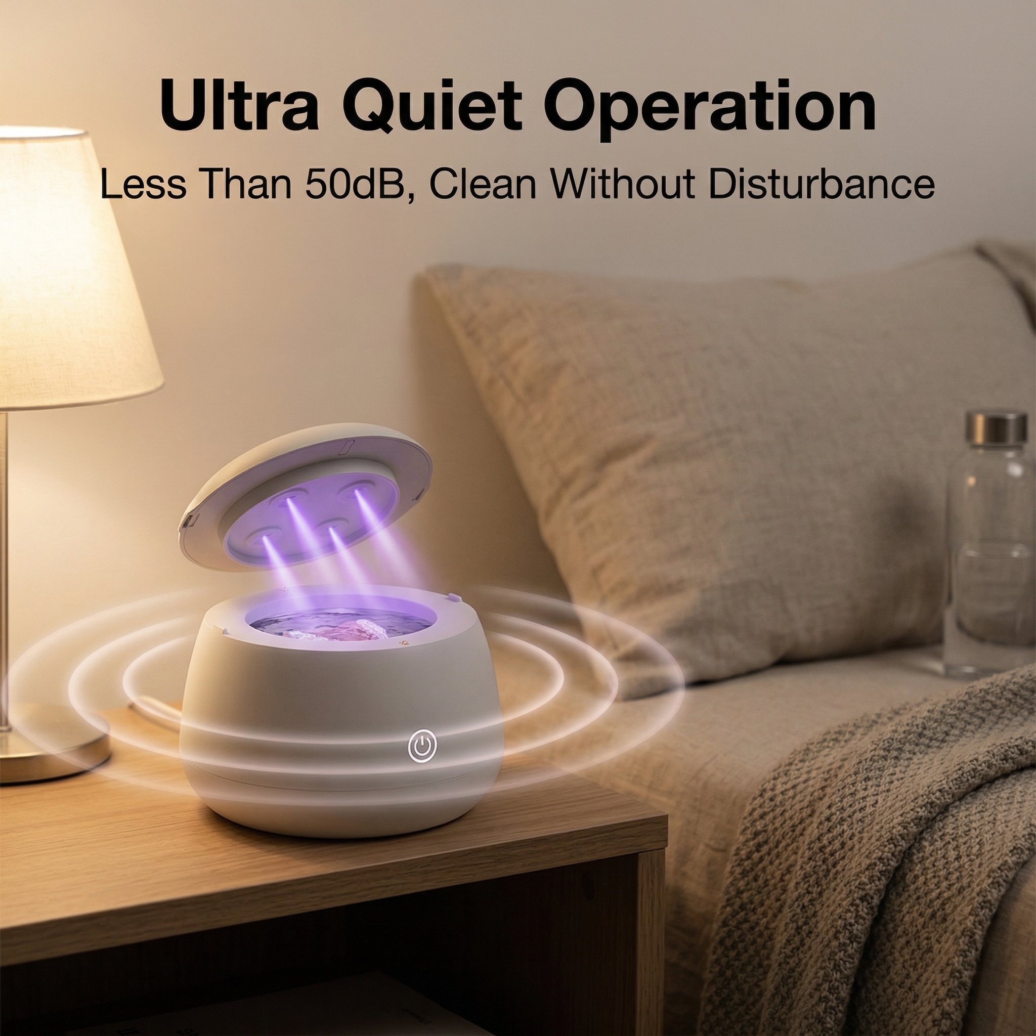 OEM IPX7 Waterproof Ultrasonic UV Dental Cleaner With 200ml Stainless Tank Household Dental Pod Ultrasonic Cleaner for Aligner