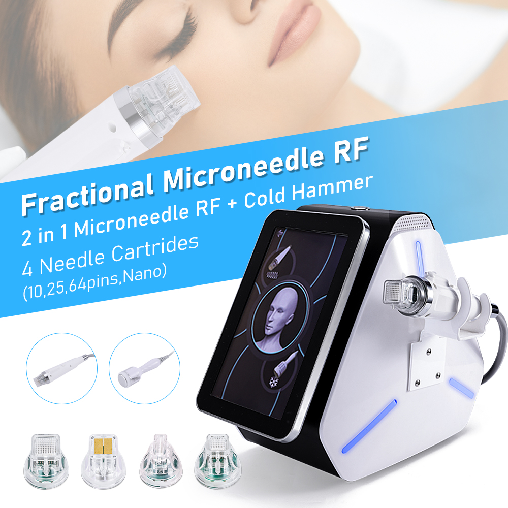 Newest 2 in 1Radiofrequency Skin Tightening Fractional Rf Microneedle Facial Machine with Cold Hammer