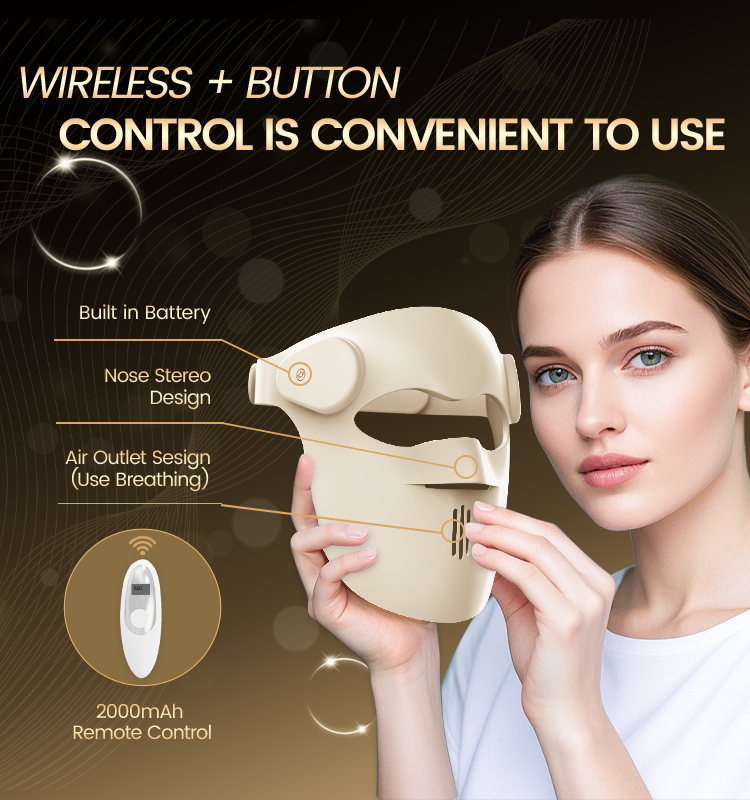 2025 Custom 7 Color LED Face Mask 630nm 850nm Infrared Red Light Therapy Facial Beauty Mask Hollow Silicone OEM