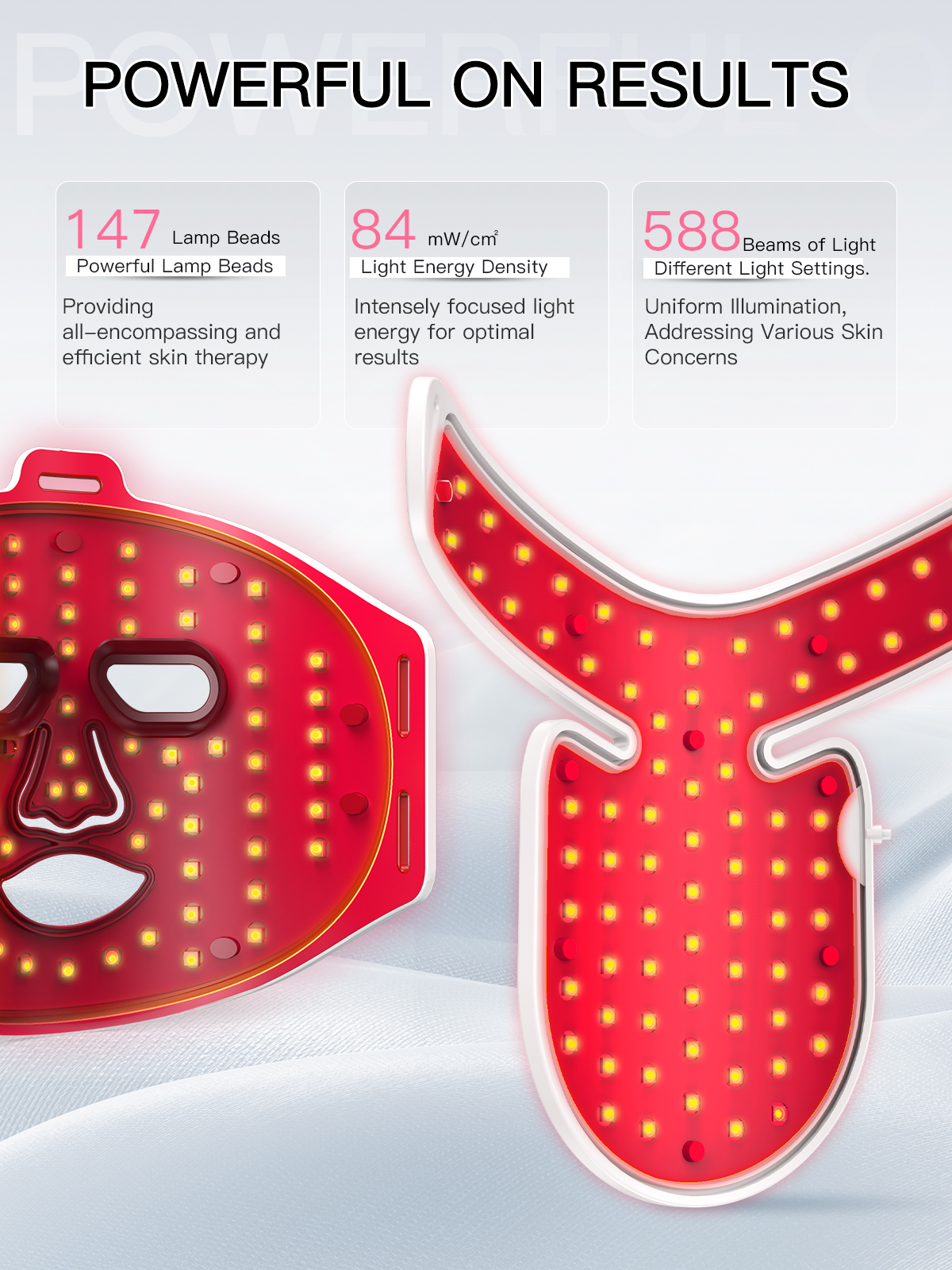 Infra Red Light Therapy Mask Face Collagen Electrical Led Face Neck Mask Infrared Red Light Facial Therapy