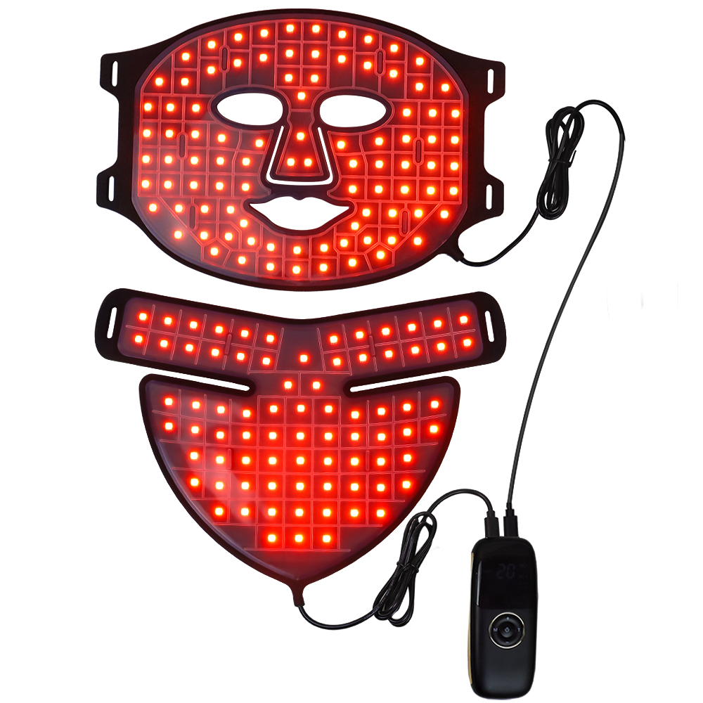 BIOMOL Professional Hand Held Wearable LED Therapy Light Mask with PDT Photon Technology 415nm 605nm 635nm 850nm Red Face Mask