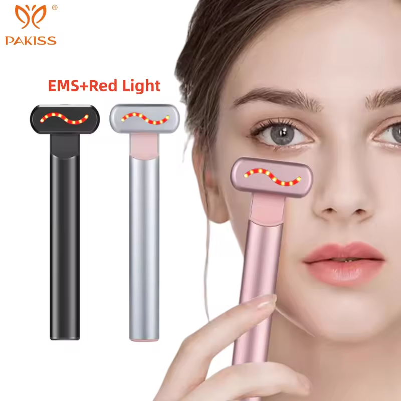 Pakiss Eye Care Instrument Microcurrent + Warm Compress + Red Light + High Frequency Vibration for Refreshing Eye Contour